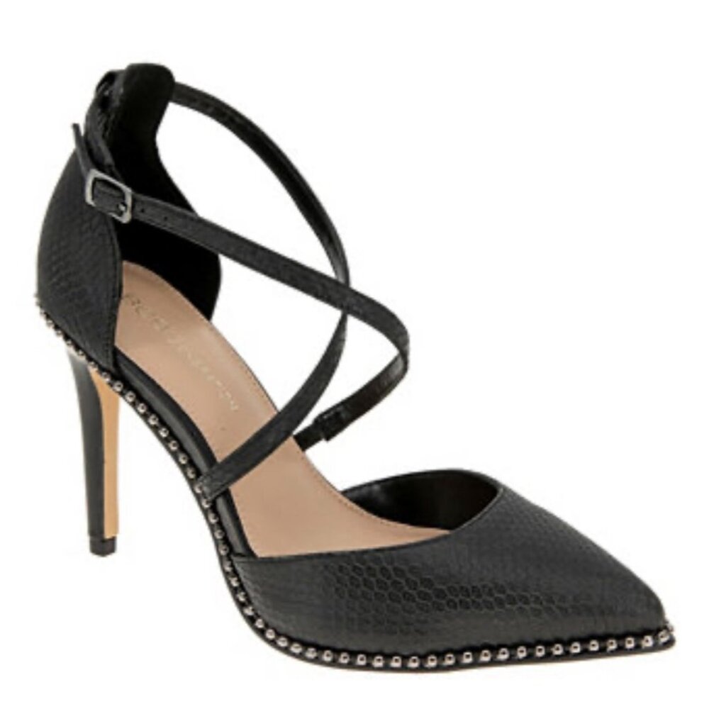 BCBGeneration Women's Hally Pumps Stiletto Heels Size 6-36 Black Breach Leather